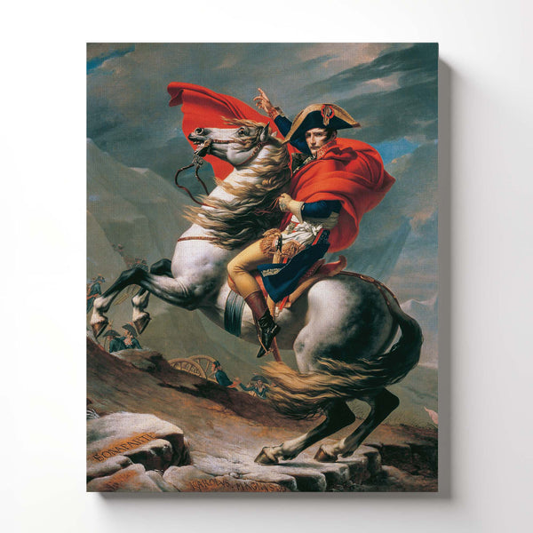 Fine Art Oil Painting Jacques Louis David Napoleon Crossing The Alps Canvas Print, Napoleon Portrait, Napoleon Painting, Ready To Hang for Living Room Home Wall Decor, C2433