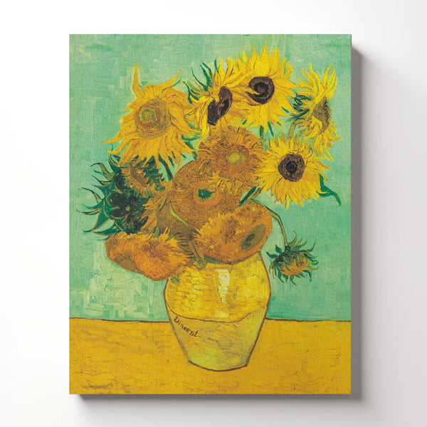Van Gogh Canvas Wall Art, Twelve Sunflowers Canvas Print, sunflower canvas wall art, Van Gogh sunflowers, Ready To Hang for Living Room Home Wall Decor, C2435