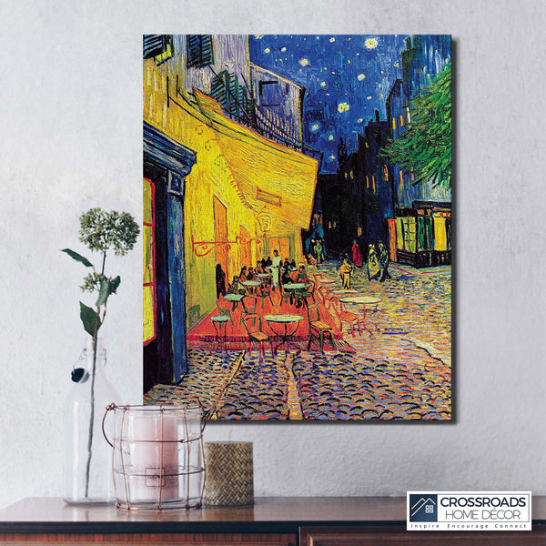 Van Gogh Wall Art, Cafe Terrace At Night, Van Gogh Canvas Wall Art, Night Cafe Van Gogh, Ready To Hang for Living Room Home Wall Art, C2437