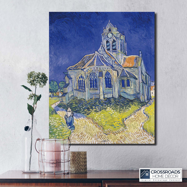 Art Prints Wall Décor, Church in Auvers Canvas Print, Vincent Van Art Prints Wall Décor, Church in Auvers Canvas Print, Vincent Van Gogh Wall Art, Van Gogh Canvas, Ready To Hang for Living Room Home Wall Decor, C2441