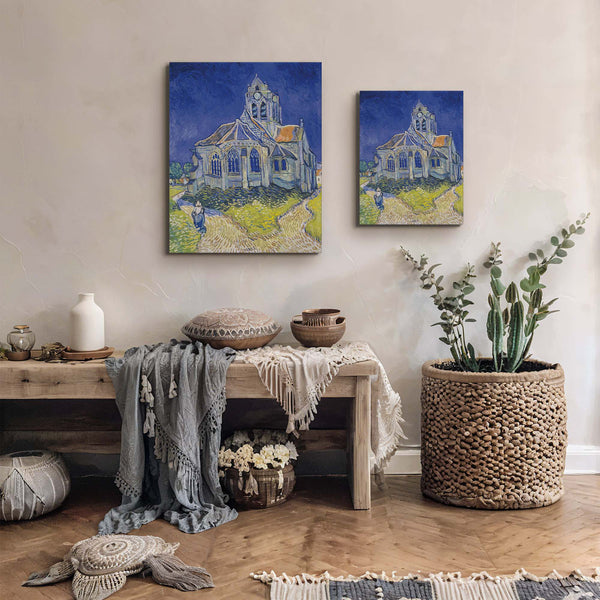 Art Prints Wall Décor, Church in Auvers Canvas Print, Vincent Van Art Prints Wall Décor, Church in Auvers Canvas Print, Vincent Van Gogh Wall Art, Van Gogh Canvas, Ready To Hang for Living Room Home Wall Decor, C2441