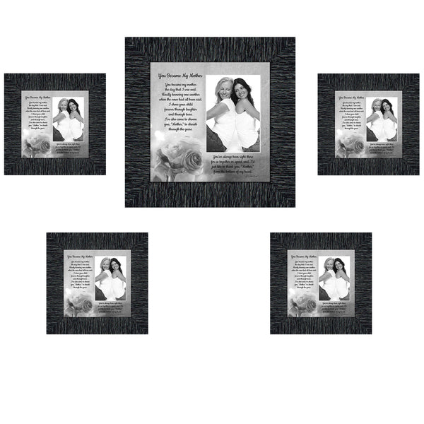 Picture Frame Set, 5 Piece Customizable Multi pack, 1-8x8, 4-4x4, for Instagram Photo Wall Gallery or Tabletop Display