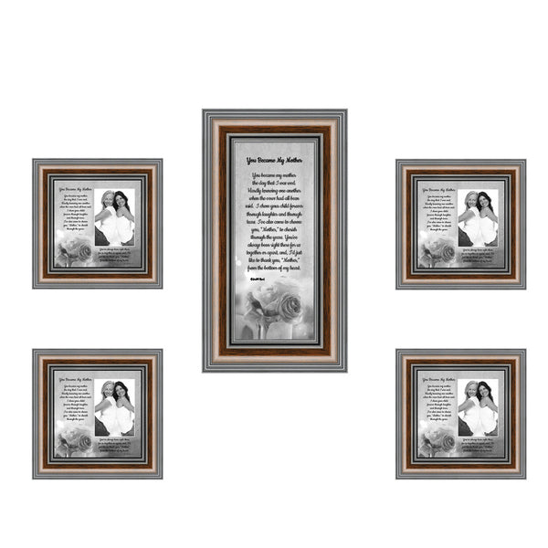 Picture Frame Set, 5 Piece Customizable Multi pack, 1-4x10, 4-4x4, for Instagram Photo Wall Gallery or Tabletop Display