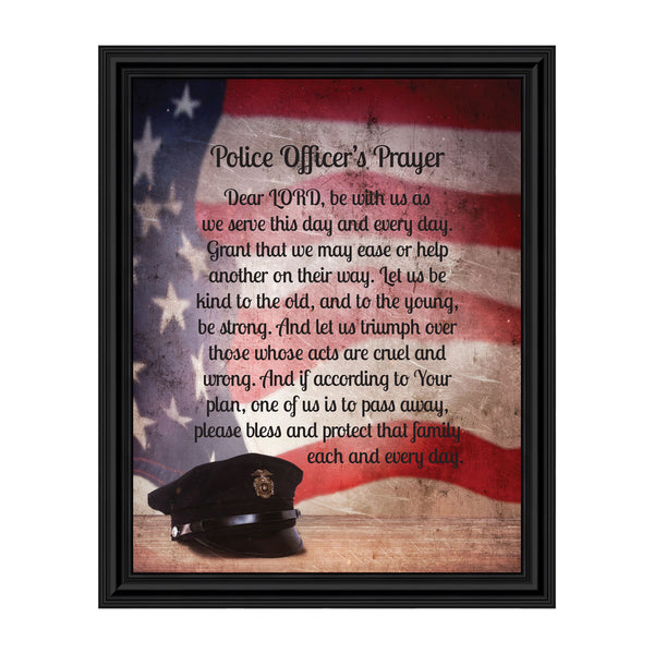 Police Officer Gifts, Law Enforcement Gifts, Police Gifts for Men, Gifts for Cops, First Responders, Sheriff, Deputy or State Police, Picture Framed Wall Art for the Home or Police Station, 6353
