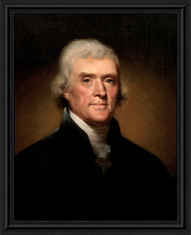Thomas Jefferson by Rembrandt Peale, World Famous Wall Art Collection, Framed Famous People Pictures, 11X14, 2465