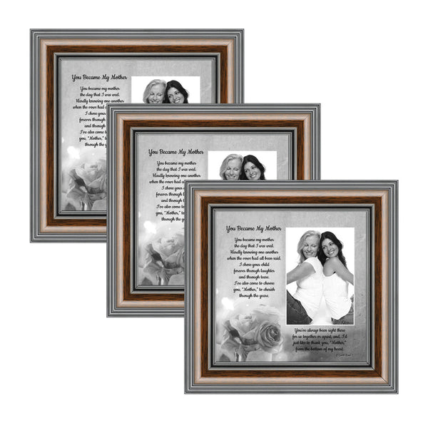 Picture Frame Set, 3 Piece Customizable Gallery Multi pack, 3-8x8, for Tabletop or Wall Display