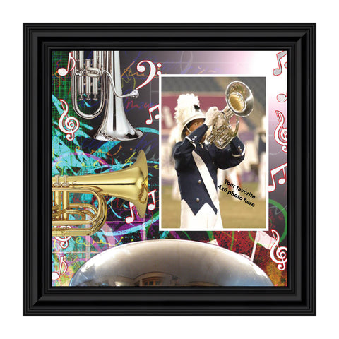 Baritone, Concert or Marching Band Personalized Picture Frame, 10x10 3502