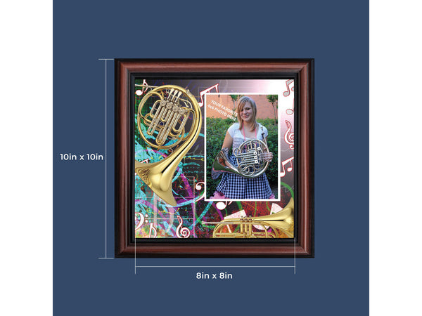 French Horn, Marching or Concert Band Personalized Picture Frame, 10X10, 3510