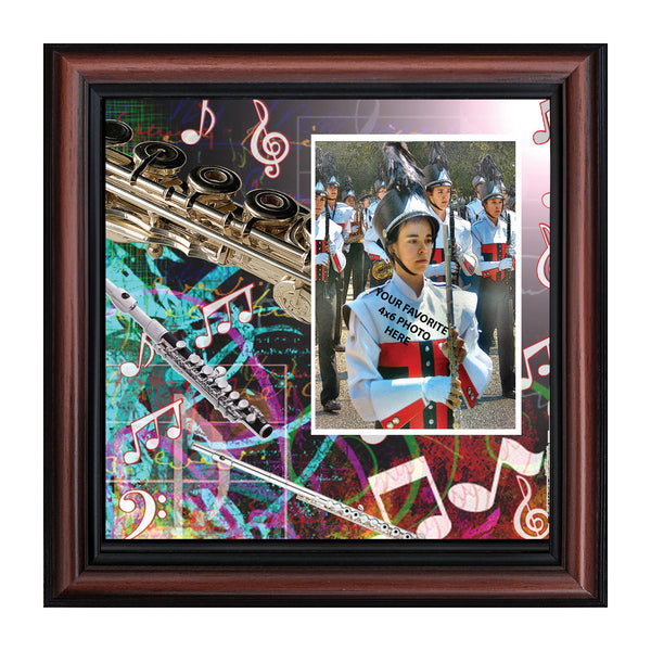 Flute and Piccolo,  Marching or Concert Band Personalized Picture Frame, 10X10 3511