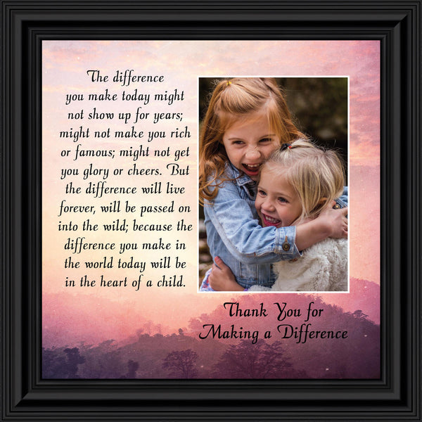 Teacher Gifts to Say Thank you, Principal Gifts or Daycare Teacher Gifts, You Make a Difference Quote Thanking Those Who Work with Children, Teacher Appreciation Gifts, 6394