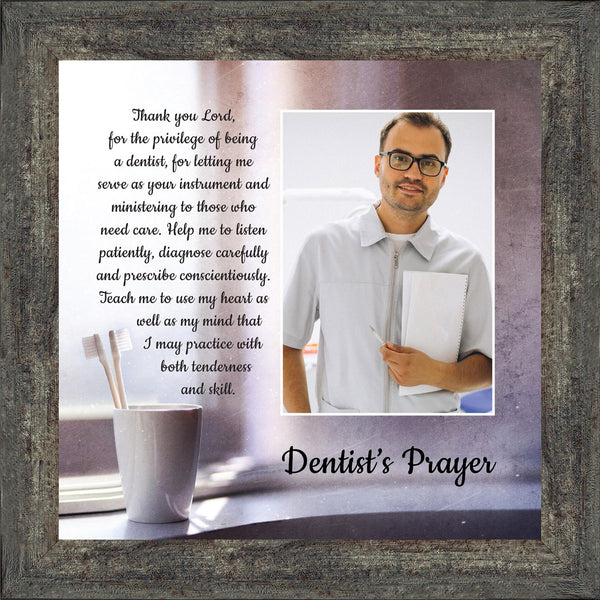 Dental School Graduation Gift, Dentist Gift, Dental Thank You Cards, Dental Decorations for Office, Dentist Desk Accessory, Picture Framed Decor, Dentist's Prayer, 6435