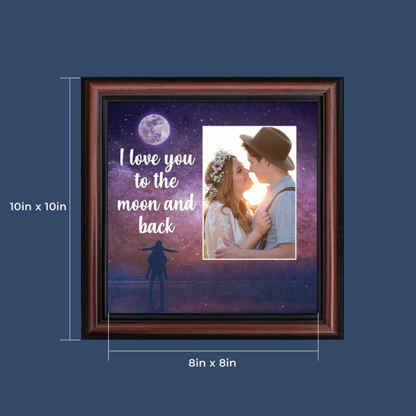 I Love You to the Moon and Back, Love Picture Frame, Fiancé Gifts for Her, Husband and Wife Cute Picture Frames, Couples, Boyfriend and Girlfriend Gifts, 10x10, 6441