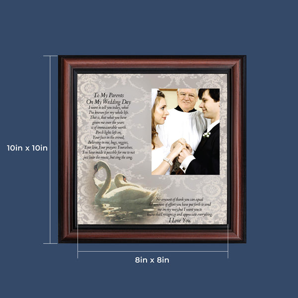 To My Parents on My Wedding Day, Marriage Day Gift For Mom and Dad from Bride or Groom, 10x10 6777