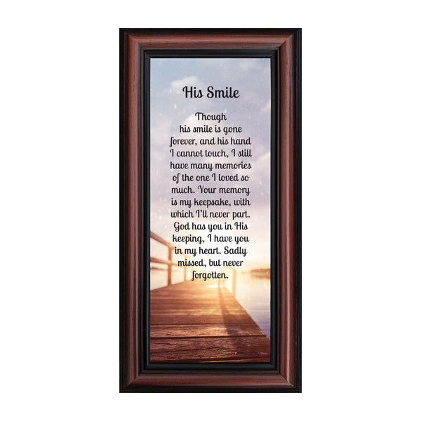 Sympathy Gifts for Loss of Husband, Memorial Gift, His Smile In Memory of Loved One, Picture Frames for Sympathy Gift Baskets, Bereavement Gifts for Loss of Father, Loss of Son Condolence Gift, 7373