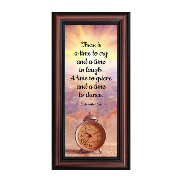 Ecclesiastes 3:4, There is a Time to Cry and a Time to Laugh, Decorative Scripture Christian Wall Art, Sympathy Gift Picture Frame, 10x10 6392