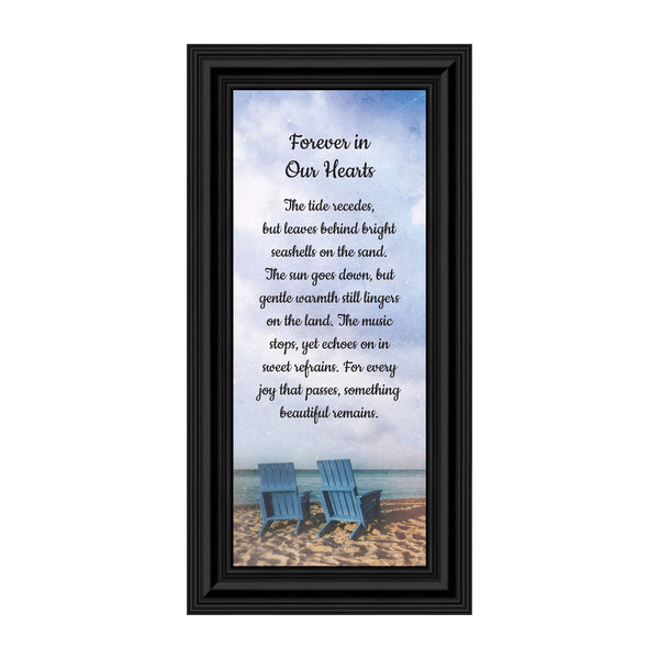 Memorial Gifts Picture Frames, Sympathy Gifts for Loss of Mother, Bereavement Gifts to Add to Your Sympathy Gift Baskets, In Memory of Loved One, Forever in Our Hearts Framed Poem, 7453