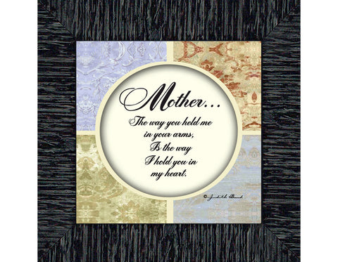 Mother, Gift from Son or Daughter for Mom on Mother's Day, Picture Framed Poem for Mom, 6x6 75567