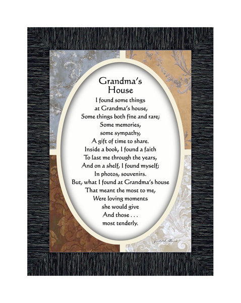 Grandmas House, Thanking Grandma For All She Has Done, Framed Poem, 7x9 77924