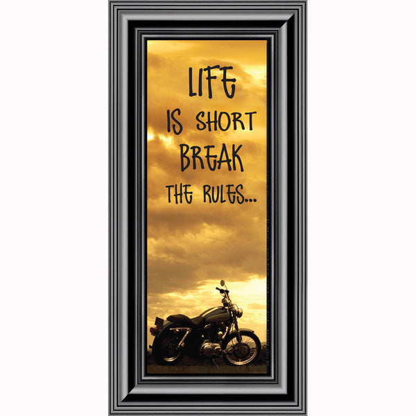 Life is Short, Motorcycle Picture Frame, Gifts for Motorcycle Riders. 6x12 7862