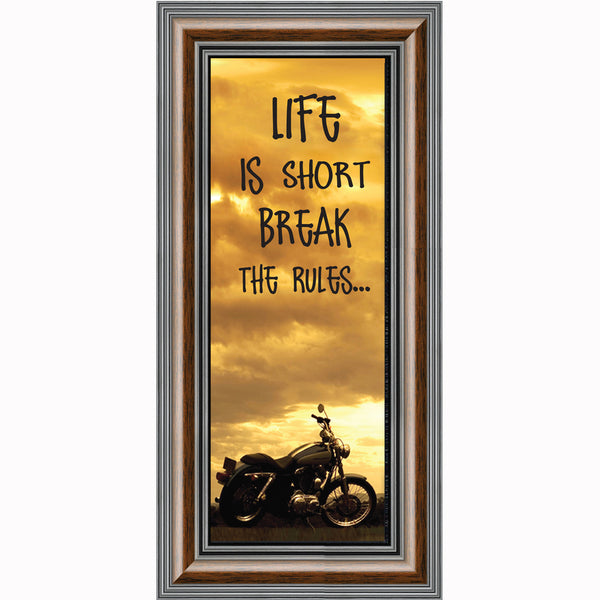 Life is Short, Motorcycle Picture Frame, Gifts for Motorcycle Riders. 6x12 7862