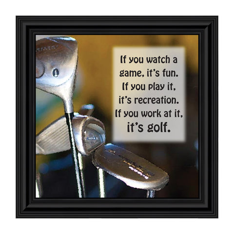 Golf, Funny Golf Gifts for Men and Women, Picture Framed Poem, 10X10 8511