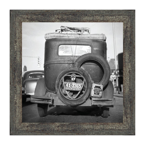 Okies’ Car, Great Depression Images, Historical Picture Frame, 10x10 8536