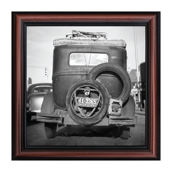Okies’ Car, Great Depression Images, Historical Picture Frame, 10x10 8536