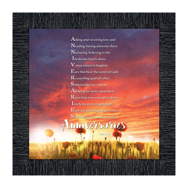 Framed Poem for a Couple to Celebrate their Anniversary, Gift for Parents, 10x10 6317