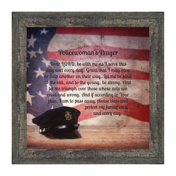 Policewoman’s Prayer, Personalized Gifts for Women Police Women, Gifts for Cops, 10X10 6359