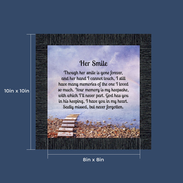 Sympathy Gifts for Loss of Mother, Condolence Gift, In Loving Memory Memorial Gifts for Loss of Wife, Mom, Grandma or Sister, Bereavement Gifts to Remember Her Smile, Memorial Picture Frame, 8726