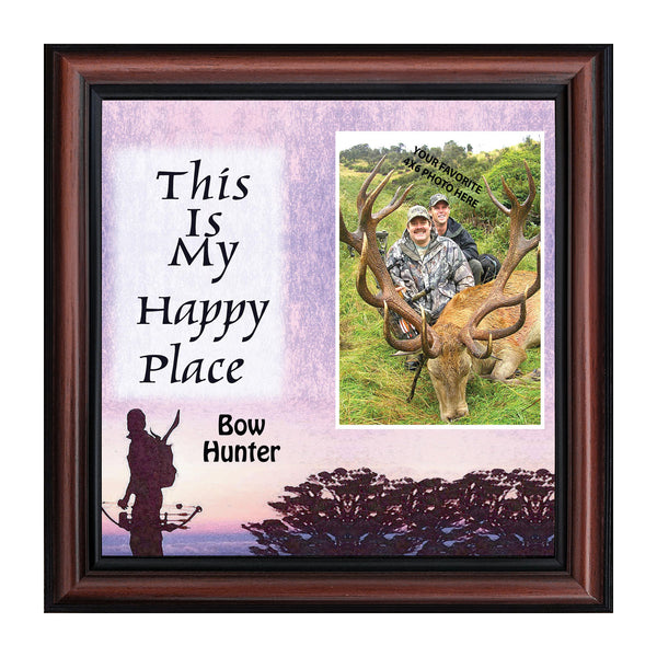 Bow Hunters Happy Place, Hunting, Gaming with Crossbow Personalized Picture Frame, 10 X10 9725