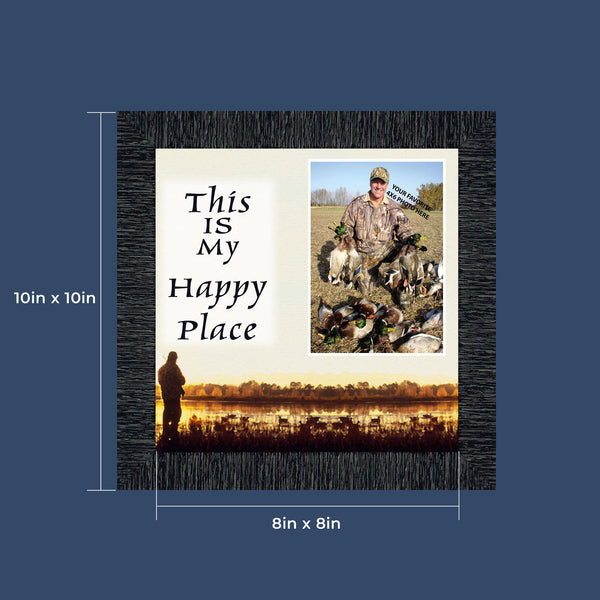 Bird Hunter Happy Place, Hunting  Fowl Personalized Picture Frame, 10X10 9726