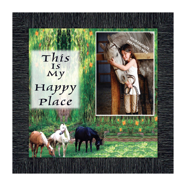 A Horse Lovers Happy Place, Horse Lovers, Personalized Picture Frame, 8x8, 9728