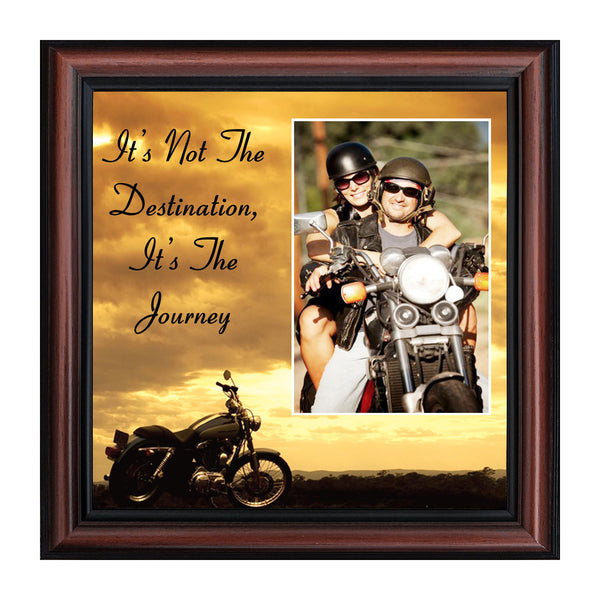 Classic Motorcycle "It's Not the Destination, It's the Journey" Sunset with Personalized Picture Frame,  10X10 9760