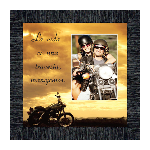 Life's a Journey (Spanish Version), Gifts for Motorcycle Riders, Harley Davidson Photo Frame, 10x10 9780