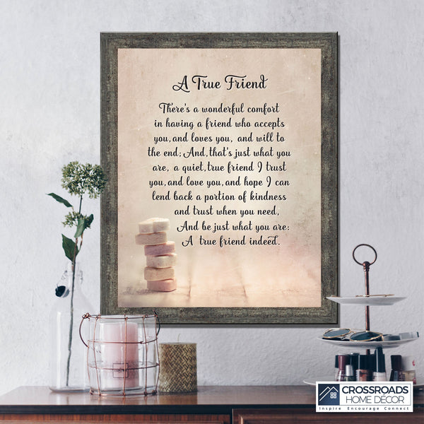 Best Friend Gifts, Birthday Gifts for Women, Bridesmaid Gifts, Friendship Gift for Women, Thank You Gifts, Housewarming Gift, A True Friend 4x6 Picture Frame, 7324
