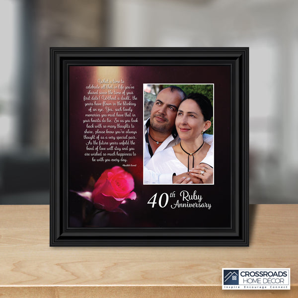 Picture Frame Ruby Anniversary Gifts For Parents 40th Anniversary