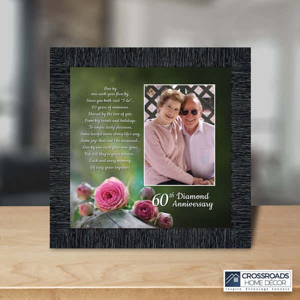 60th Anniversary Gifts, Diamond 60th Wedding Anniversary Grandparents Gifts, Anniversary Gifts for Grandparents, 60th Anniversary Card for Parents, Picture Frame for Couples, 6310