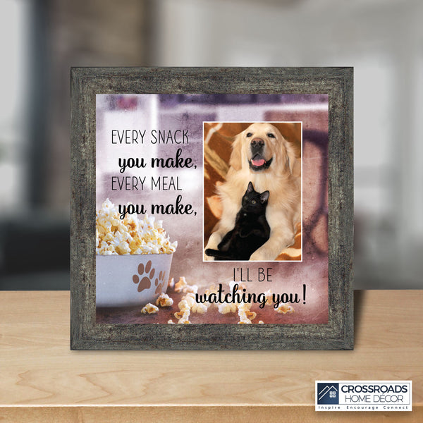 Dog's and Their Snacks Picture Frame, Paw Print Room Decor, Puppy Wall Art, 10x10 6437