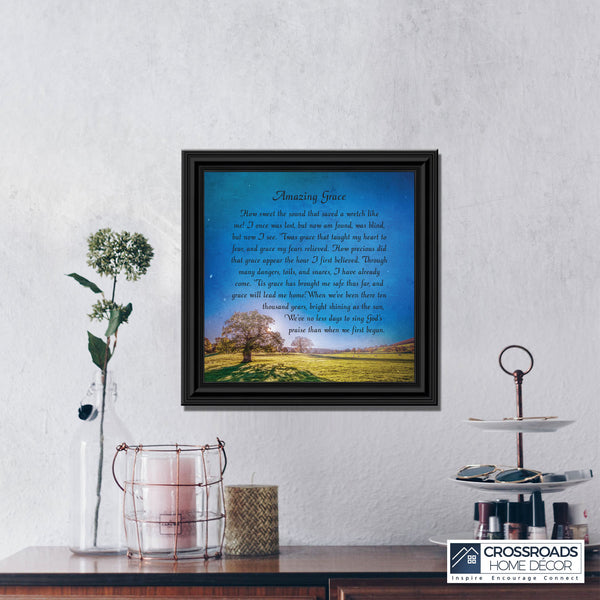 Amazing Grace How Sweet the Sound, Amazing Grace Gifts and Wall Art, Inspirational Home Decor, 10x10 6357