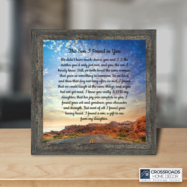 The Son I Found in You, Gift for Son-in-Law, Wedding Gift for New Son the Groom from Mother In Law, Picture Frame, 10x10 6397