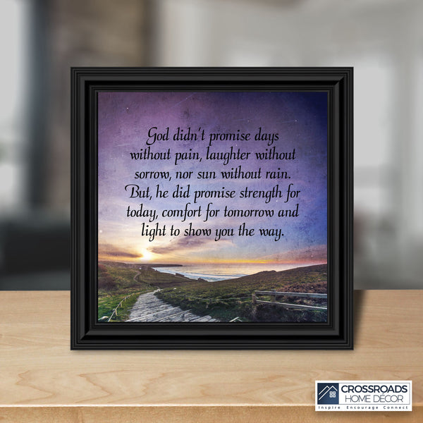 God Didn't Promise Days without Pain, Encouragement gifts for Women, Gift for Cancer Patients, Chemo Patient Gifts, Cheer Up Gifts, Uplifting Gifts, God's Promises, 10x10, 6424