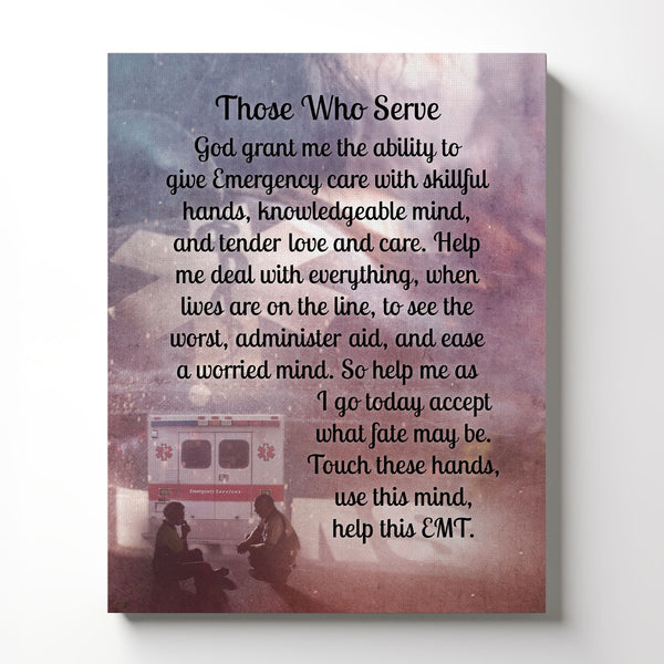 EMT Canvas Print, EMT Gifts for Women, EMT Gifs for Men, Fresh out of EMT School, Ready To Hang for Living Room Home Wall Art, C2107