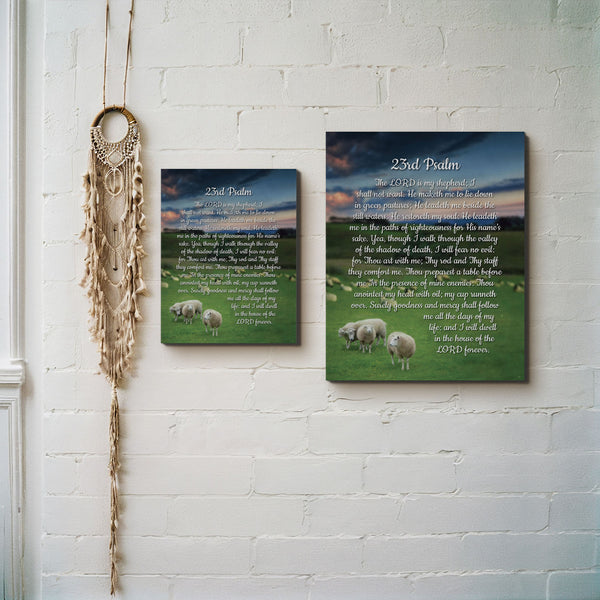 Psalms 23 Wall Art Canvas Frame, The Lord Is My Shepherd Wall Art, Ready To Hang for Living Room Home Wall Decor, C2110