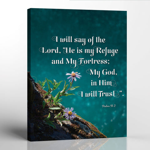 Psalm 91 Wall Art, Psalms 91 Wall Art Canvas Print, Ready To Hang for Living Room Home Wall Art, C2113