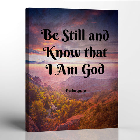 Be Still and Know Wall Decor, Psalms 46 10 Canvas Print, Be Still and Know Wall Art, Ready To Hang for Living Room Home Wall Art, C2124