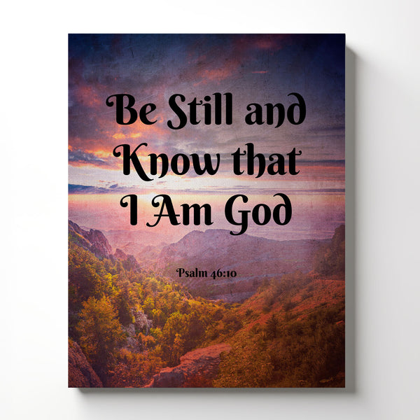 Be Still and Know Wall Decor, Psalms 46 10 Canvas Print, Be Still and Know Wall Art, Ready To Hang for Living Room Home Wall Art, C2124