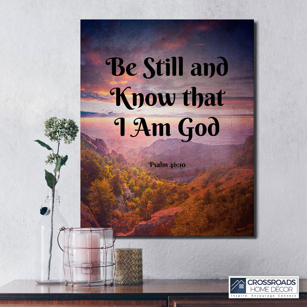 Be Still and Know Wall Decor, Psalms 46 10 Canvas Print, Be Still and Know Wall Art, Ready To Hang for Living Room Home Wall Art, C2124