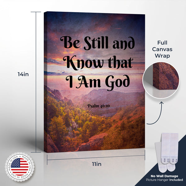 Be Still and Know Wall Decor, Psalms 46 10 Canvas Print, Be Still and Know Wall Art, Ready To Hang for Living Room Home Wall Art, C2124