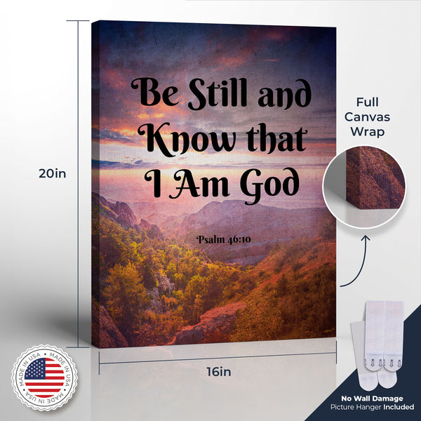 Be Still and Know Wall Decor, Psalms 46 10 Canvas Print, Be Still and Know Wall Art, Ready To Hang for Living Room Home Wall Art, C2124